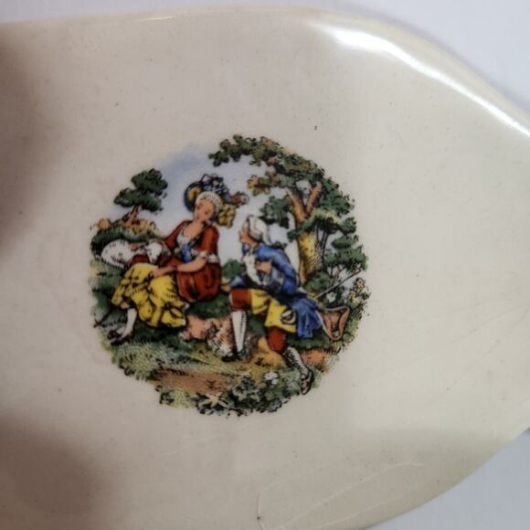 Colonial Courting  Cake Plate Set and Server The Cronin China Co Minerva OH - Picture 3 of 9